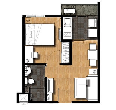 H1116 ขายด่วน ไอคอนโด สุขาภิบาล 2 ชั้น 3 I CONDO ติดถนนเสรีไทย ราคาถูกพร้อมเฟอร์