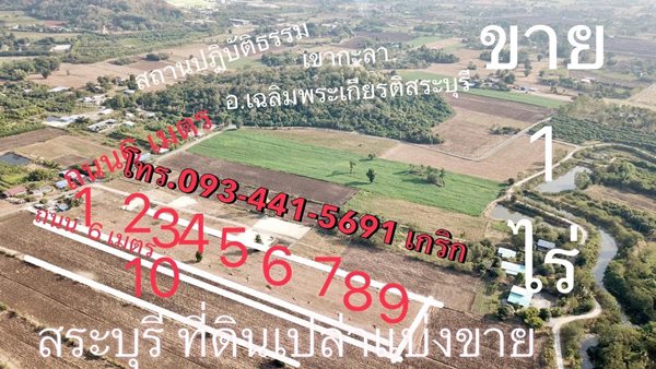 ขายที่ดินเปล่า 1ไร่ ราคาถูก ซอยวัดหนองหว้า อ.เฉลิมพระเกียรติ จ.สระบุรี โ️ทร ️098-513-6286