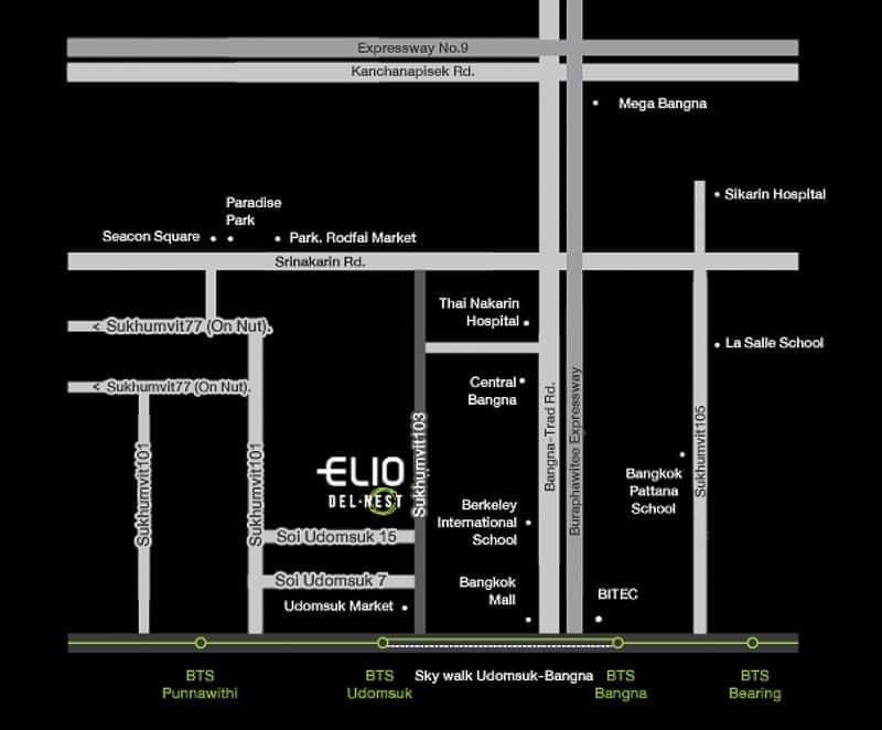 ให้เช่าคอนโด Elio Del Nest อุดมสุข