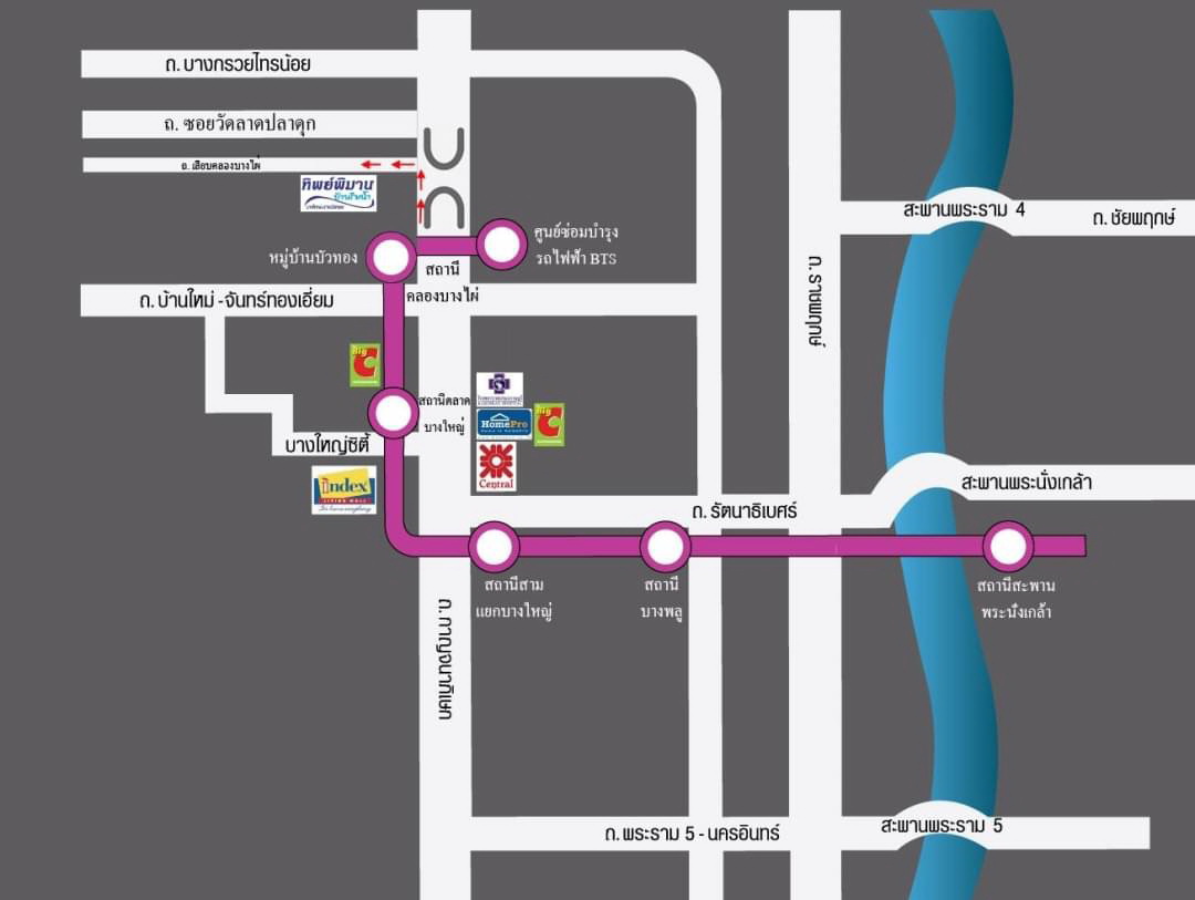 หมู่บ้านทิพย์พิมาน บ้านริมน้ำ ใกล้เซ็นทรัล Westgate