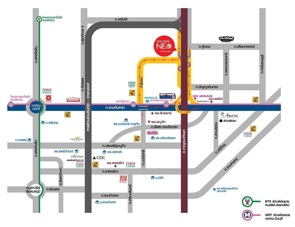 ทาวน์โฮม *** ทำเลดี ติดถนนใหญ่ หลังแฟชั่นไอซ์แลนด์ *** โครงการ #GoldenTown | รามอินทรา - วงแหวน (ซอยคู้บอน)